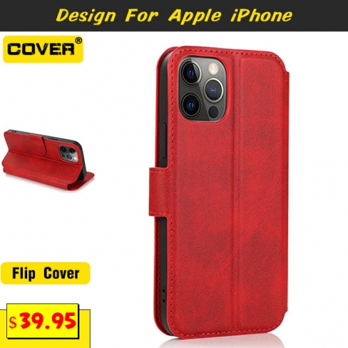 Leather Flip Cover Case For iPhone 12/12 Pro/12 Pro Max/12 Mini