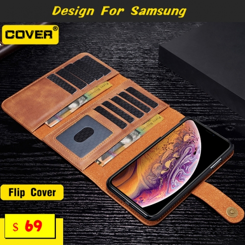 Leather Wallet Case For Samsung Galaxy S10/S10 Plus/S10E/S9/S9 Plus/S8/S8 Plus/Note10/Note10 Plus/Note9/Note8