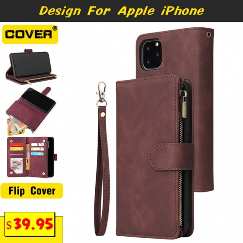 Leather Wallet Case Cover For iPhone 15/15 Plus/15 Pro/15 Pro Max/14/13 Mini/12 Mini/11/X/XS/XR/XS Max/8/7/6