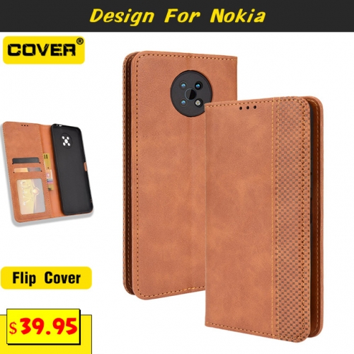 Leather Wallet Case Cover For Nokia G50
