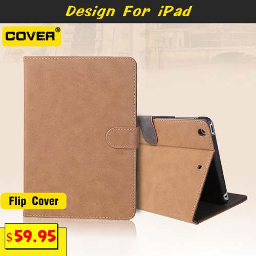 Leather Flip Cover Case For iPad 10.2/9.7 & Pro 10.5 & Air 4/3/2/1 & Mini 6/5/4/3/2/1