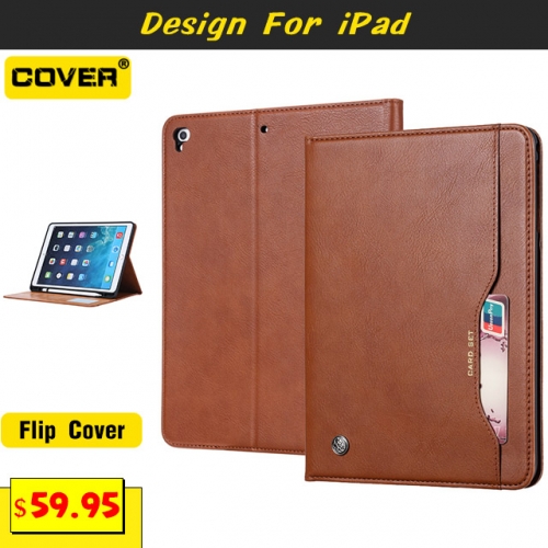 Leather Flip Cover Case For iPad 10.2/9.7 & Pro 12.9/11/10.5/9.7 & Air 3/2/1 & Mini 6/5/4/3/2/1