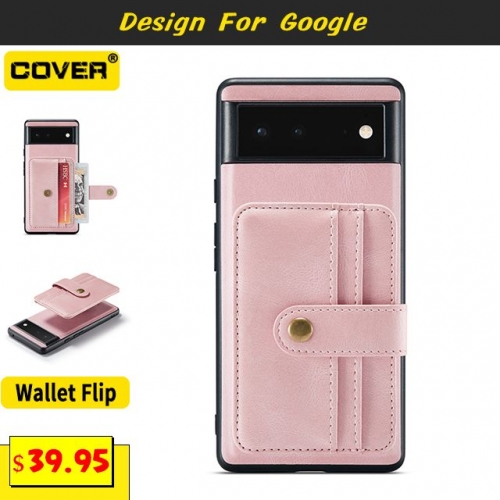 Leather Wallet Case For Google Pixel 6/5a