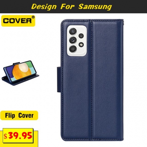Leather Flip Cover For Samsung A52 5G With Card Slots
