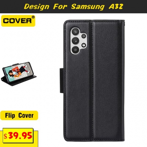 Leather Flip Cover For Samsung A32 5G With Card Slots