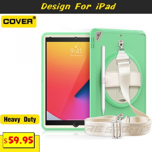 Smart Stand Anti-Drop Case For iPad 7/8 10.2/iPad Air 3 10.5 With Hand Strap