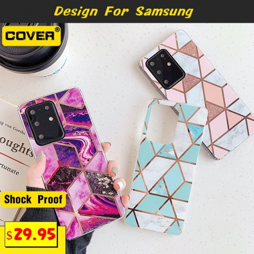 Colorful Geometric Dustproof Silicone Protective Case For Samsung Note 20 Ultra