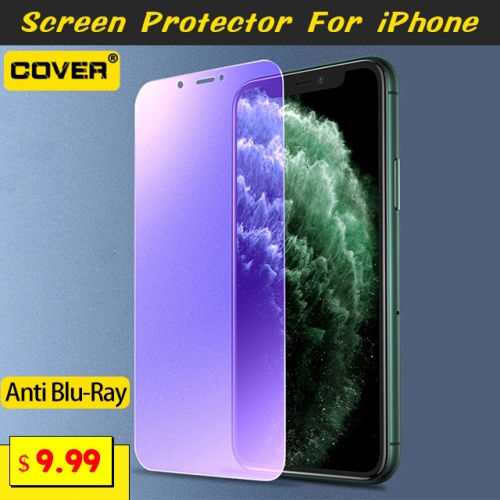 2PCS Anti Blu-Ray Tempered Glass Screen Protector For iPhone