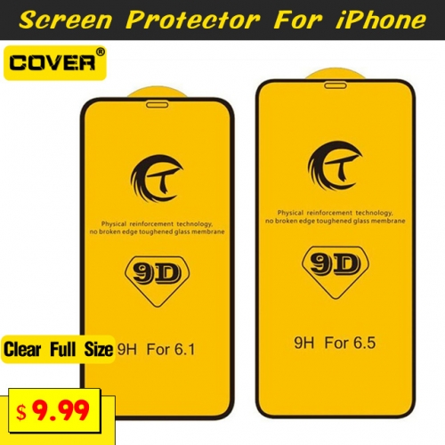 2PCS Clear Full Size Tempered Glass Screen Protector For iPhone