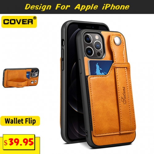 Leather Wallet Case Cover For iPhone 15/15 Plus/15 Pro/15 Pro Max/14/13 Mini/12 Mini/11/X/XS/XR/XS Max/SE3/SE2/8/7/6