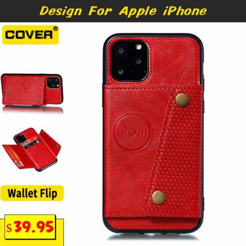 Leather Wallet Case Cover For iPhone 15/15 Plus/15 Pro/15 Pro Max/14/13 Mini/12 Mini/11/X/XS/XR/XS Max/SE2/8/7/6