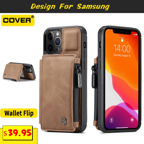 Leather Wallet Case For Samsung Galaxy S21/S20/S10/S9/S8 Series