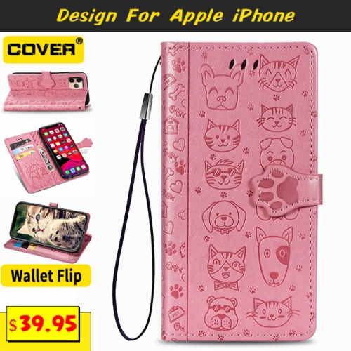 Leather Wallet Case For iPhone 12/12 Pro/12 Pro Max/12 Mini/11/11 Pro/11 Pro Max/X/XS/XR/XS Max/6/7/8 Series