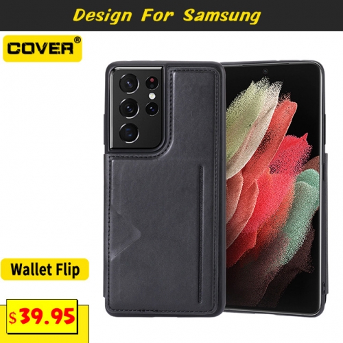 Leather Wallet Case Cover For Samsung Galaxy S24/S23/S23 Plus/S23 Ultra/S22/S21/S20/S20 FE/S10
