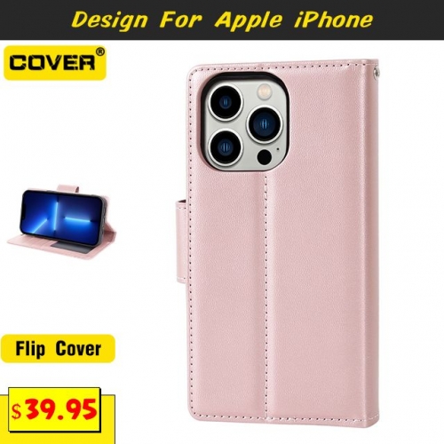 Leather Wallet Case Cover For iPhone 15/15 Plus/15 Pro/15 Pro Max/14/13 Mini/12 Mini/11/X/XS/XR/XS Max/SE2/8/7/6