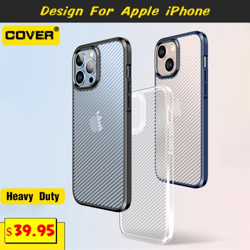 Carbon Fiber Shockproof Heavy Duty Case Cover For iPhone 15/15 Plus/15 Pro/15 Pro Max/iPhone14/13 Mini/12 Mini/11