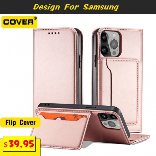 Leather Wallet Case Cover For Samsung Galaxy S24/S23/S23 Plus/S23 Ultra/S22/S22 Plus/S22 Ultra/S21/S21 Plus/S21 Ultra/S21 FE