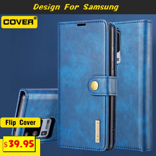 Leather Wallet Case Cover For Samsung Galaxy S23/S23 Plus/S23 Ultra/S22/S21/S20/S20 FE/S10/S9/S8