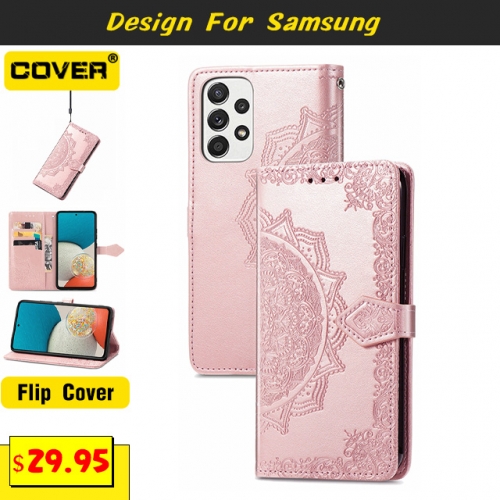 Leather Wallet Case Cover For Samsung Galaxy S24/S23/S23 Plus/S23 Ultra/S22/S21/S20/S20 FE/S10/S9
