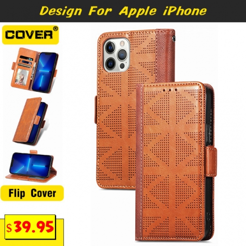 Leather Wallet Case Cover For iPhone 15/15 Plus/15 Pro/15 Pro Max/14/13 Mini/12/11/X/XS/XR/XS Max/SE3/SE2/8/7/6