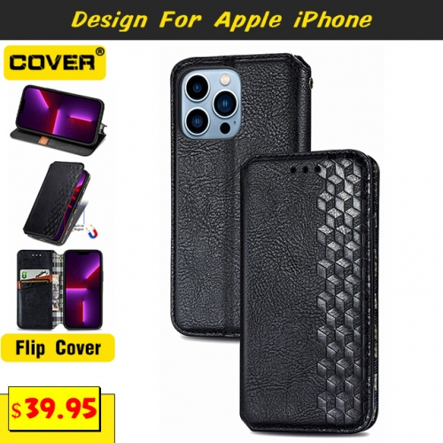 Leather Wallet Case Cover For iPhone 15/15 Plus/15 Pro/15 Pro Max/14/13 Mini/12 Mini/11/X/XS/XR/XS Max/SE3/SE2/8/7/6