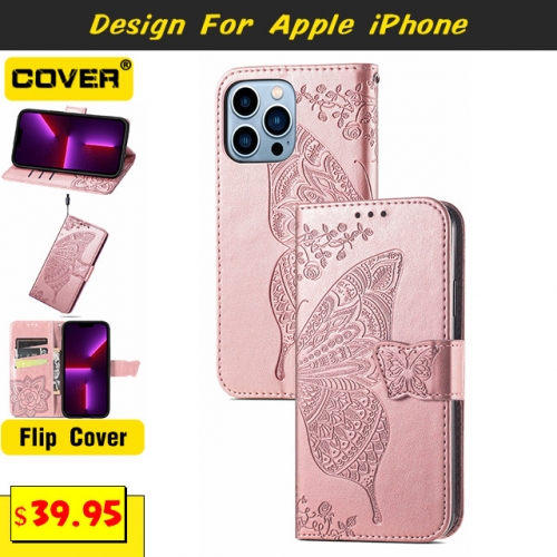 Leather Wallet Case Cover For 15/15 Plus/15 Pro/15 Pro Max/14/13 Mini/12 Mini/11/X/XS/XR/XS Max/SE3/SE2/8/7/6