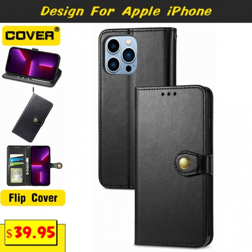 Leather Wallet Case Cover For iPhone 15/15 Plus/15 Pro/15 Pro Max/14/13 Mini/12 Mini/11/X/XS/XR/XS Max/SE3/SE2/8/7/6