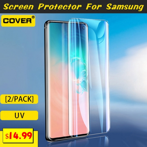 2PCS UV Tempered Glass Screen Protector For Samsung Galaxy S23 Ultra/S22 Ultra/S21 Ultra/S20/S20 Plus/S20 Ultra/S10/S10 Plus/S9/S9 Plus/S8/S8 Plus