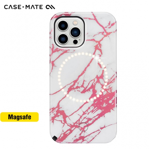 LuMee Halo Rose Metallic White Marble Case For iPhone 13/13 Pro/13 Pro Max