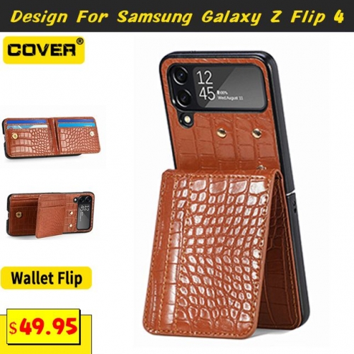 Leather Wallet Case Cover For Samsung Galaxy Z Flip4