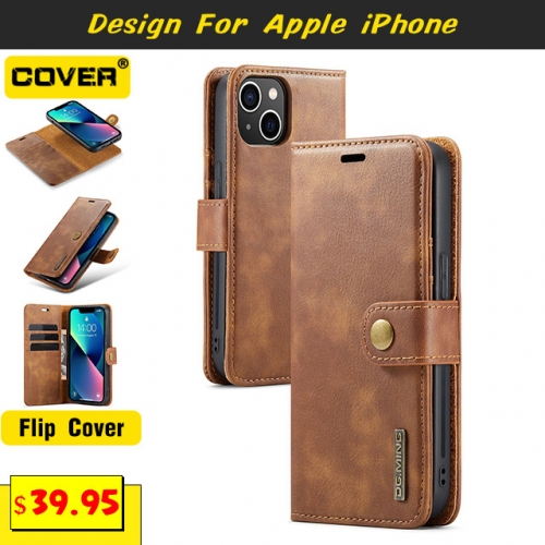 Leather Wallet Case Cover For iPhone 15/15 Plus/15 Pro/15 Pro Max/14/13 Mini/12 Mini/11/X/XS/XR/XS Max/SE3/SE2/8/7/6