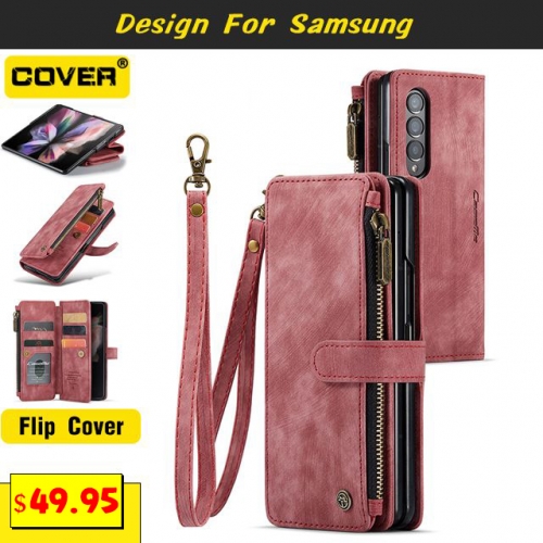 Leather Wallet Case Cover For Samsung Galaxy Z Fold5/4/3