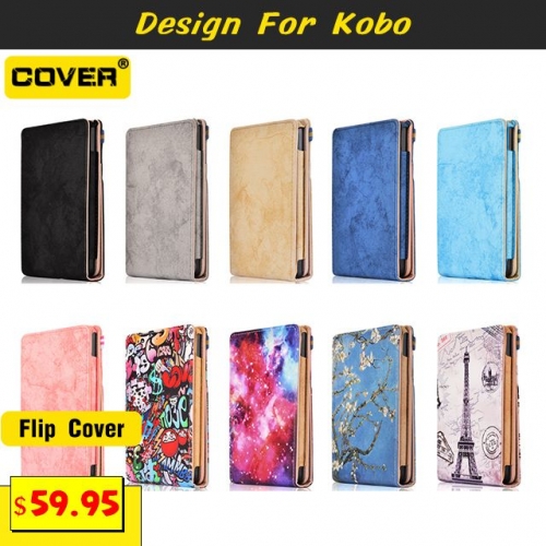 Leather Flip Smart Case Cover For Kobo Clara HD