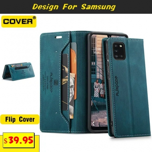 Leather Wallet Case Cover For Samsung Galaxy S24 /S24+/S24 Ultra/S23/S22/S21 FE/S20 FE/S10/S9/S8