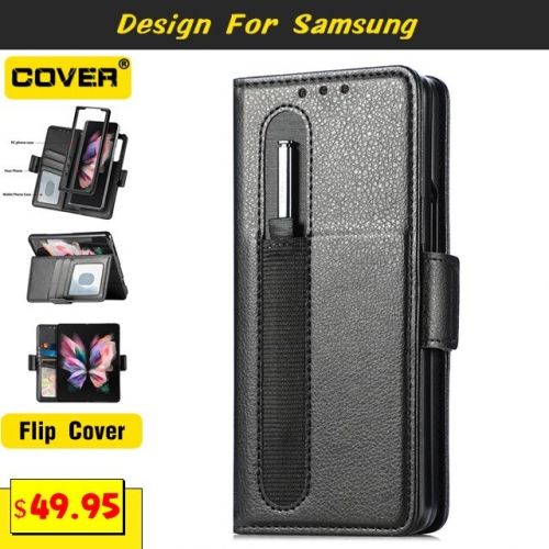 Leather Wallet Case Cover For Samsung Galaxy Z Fold5/4/3