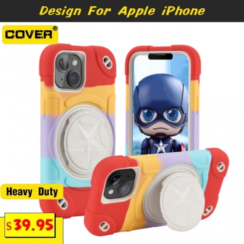 Smart Stand Shockproof Heavy Duty Case Cover For iPhone 15/15 Plus/15 Pro/15 Pro Max/14/14 Plus/14 Pro/14 Pro Max