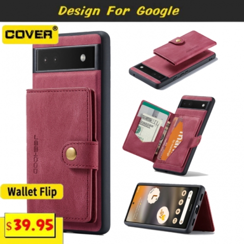 Leather Wallet Case Cover For Google Pixel 7/7 Pro/7a/6/6 Pro/6a/5a