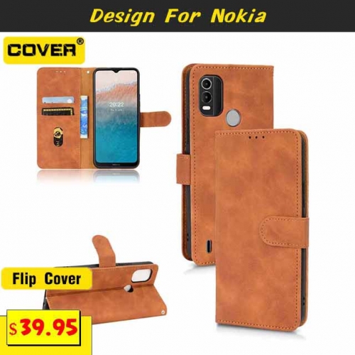 Leather Wallet Case Cover For Nokia C21 Plus