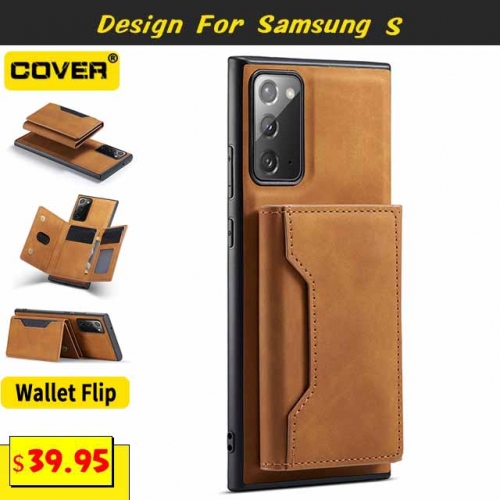 Leather Wallet Case Cover For Samsung Galaxy S24/S23/S23 Plus/S23 Ultra/S22/S21/S20/S20 FE