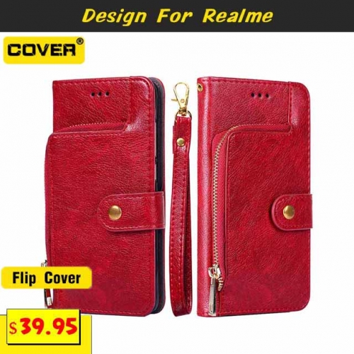 Leather Wallet Case Cover For realme 8/8 Pro/7/6/C12/C11
