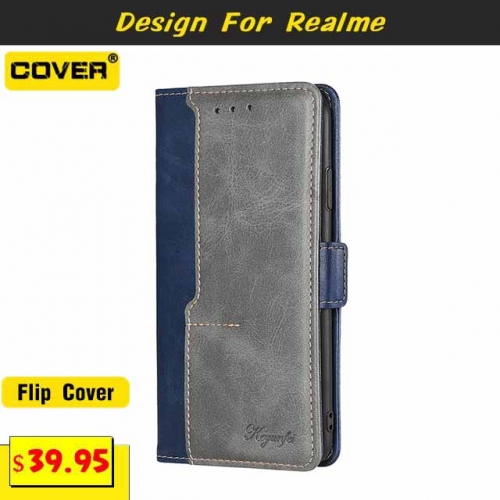 Leather Wallet Case Cover For realme 8/8 Pro/7/6/C21/C11