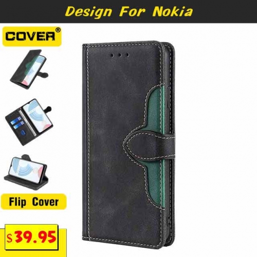 Leather Wallet Case Cover For Nokia C32/C12/C31/C21+/C01+/C3/G42/G22/G11+/G60/G21/G50/5.4/3.4/X30/X20