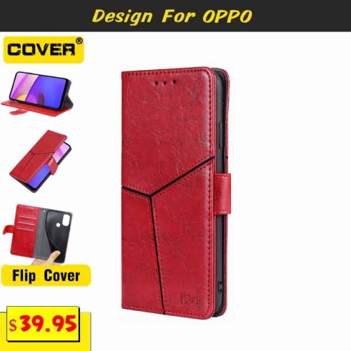 Leather Wallet Case Cover For OPPO Reno10/10 Pro/10 Pro+/9/8/7/5/Find X6/X6 Pro/X5/X3/A76/A53s/A74/A54/A15/A77/A53