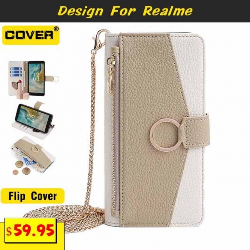 Leather Wallet Case Cover For realme 8/8 Pro/7/6/C21/C12/C11
