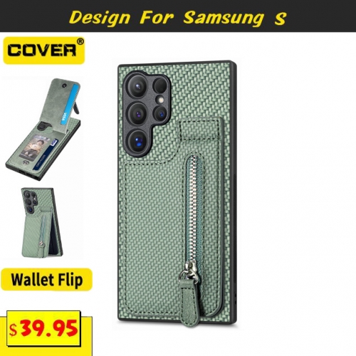 Leather Wallet Case Cover For Samsung Galaxy S24 /S24+/S24 Ultra/S23 FE/S22/S21/S20/S10/S10e/S9/S8