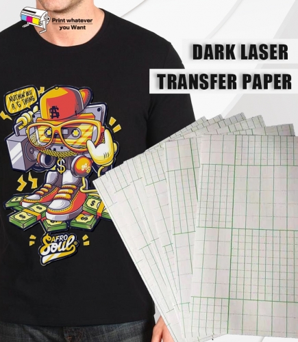 Dark laser heat transfer paper