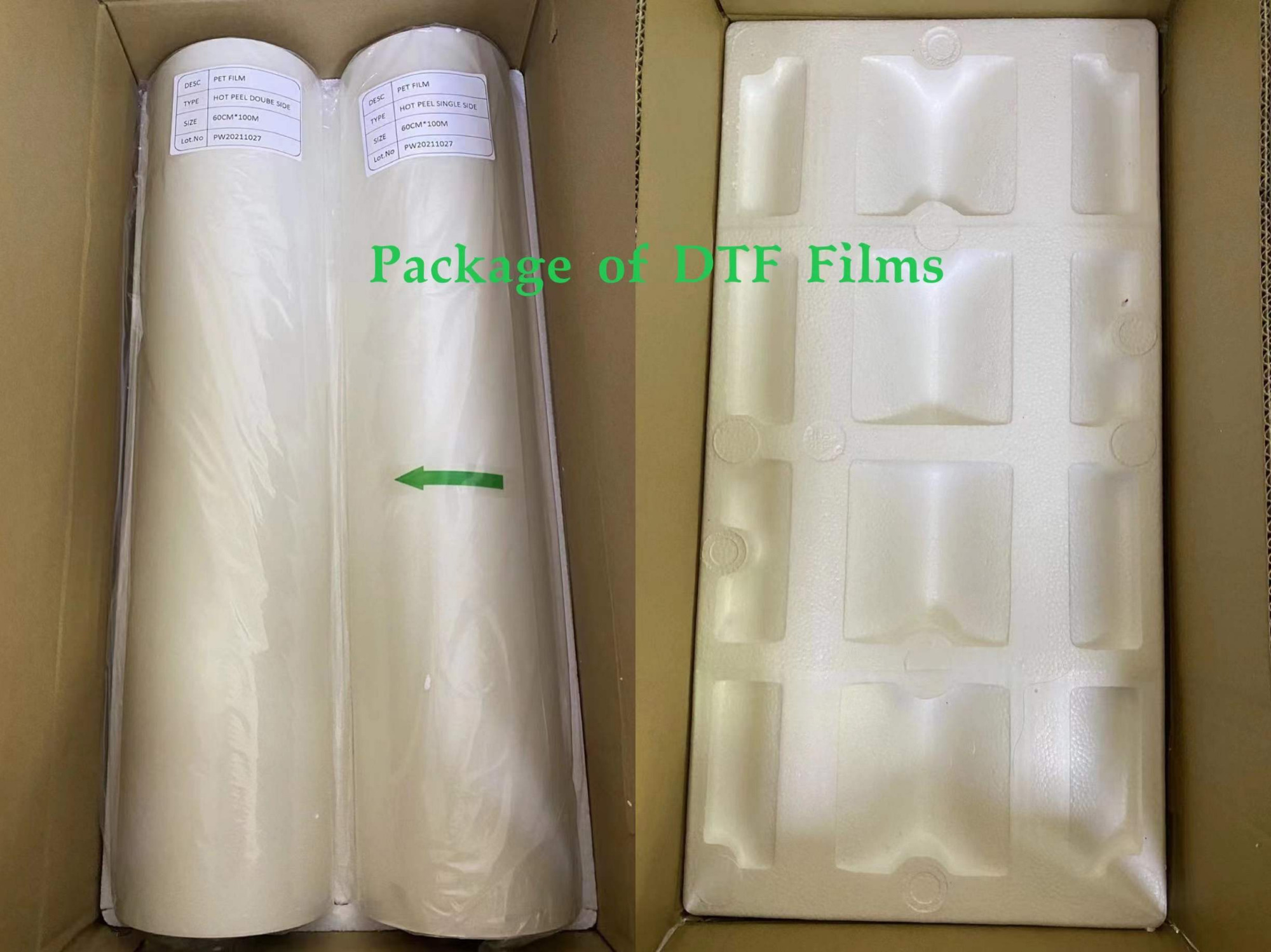 PRINTWANT Embalagem atualizada para filme DTF PET