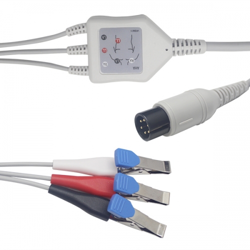 Veterinary ECG Cable with Flat Clip Connection (GA3140V)