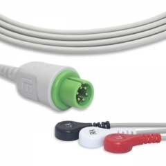 M&B 3 Lead Fixed ECG Cable - Snap Connector (G3128S)