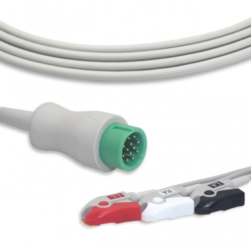 Biolight 3 Lead Fixed ECG Cable - Pinch Connector (G3147P)